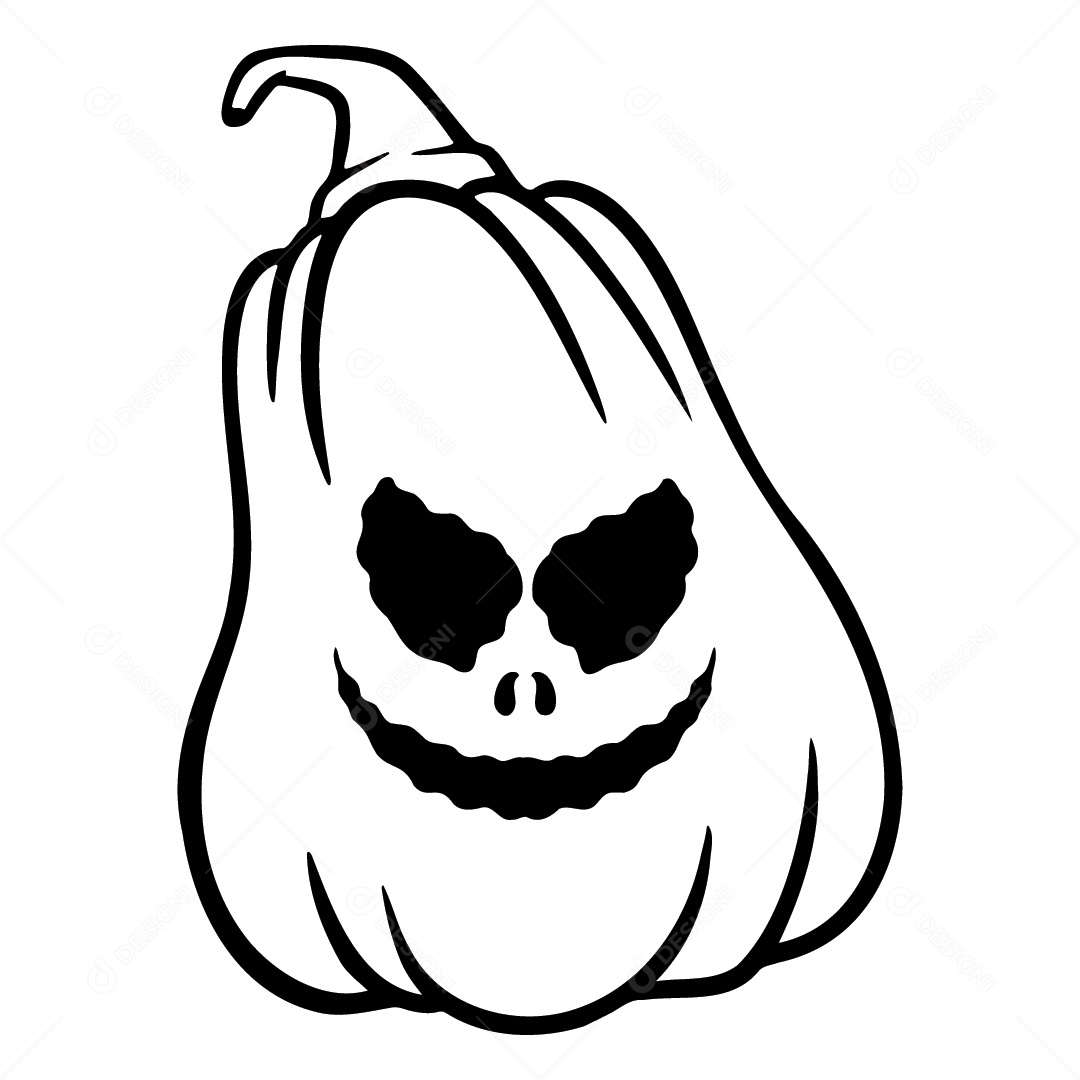 Abóbora Assustadora de Halloween Fundo Branco Ilustração Vetor EPS