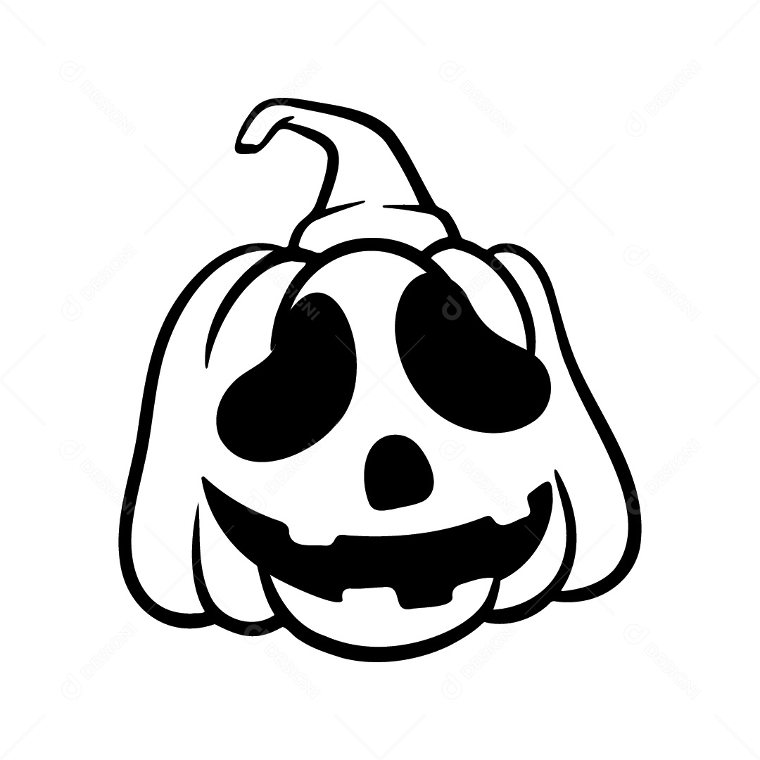 Abóbora Assustadora de Halloween Fundo Branco Ilustração Vetor EPS