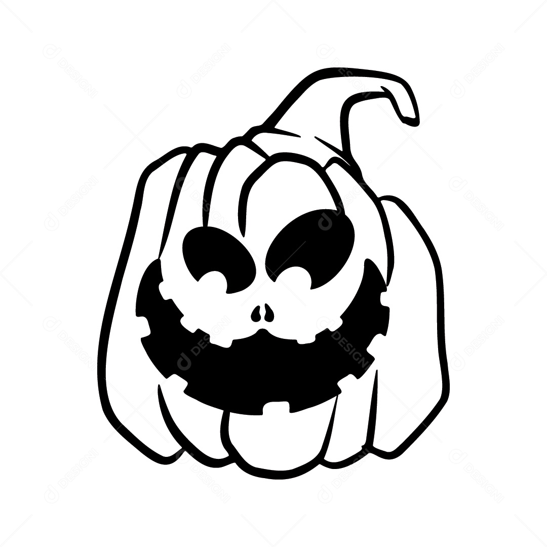 Abóbora Assustadora de Halloween Fundo Branco Ilustração Vetor EPS