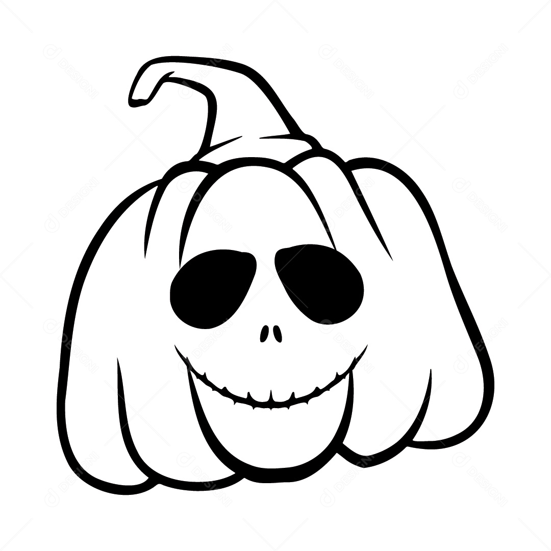 Abóbora Assustadora de Halloween Fundo Branco Ilustração Vetor EPS