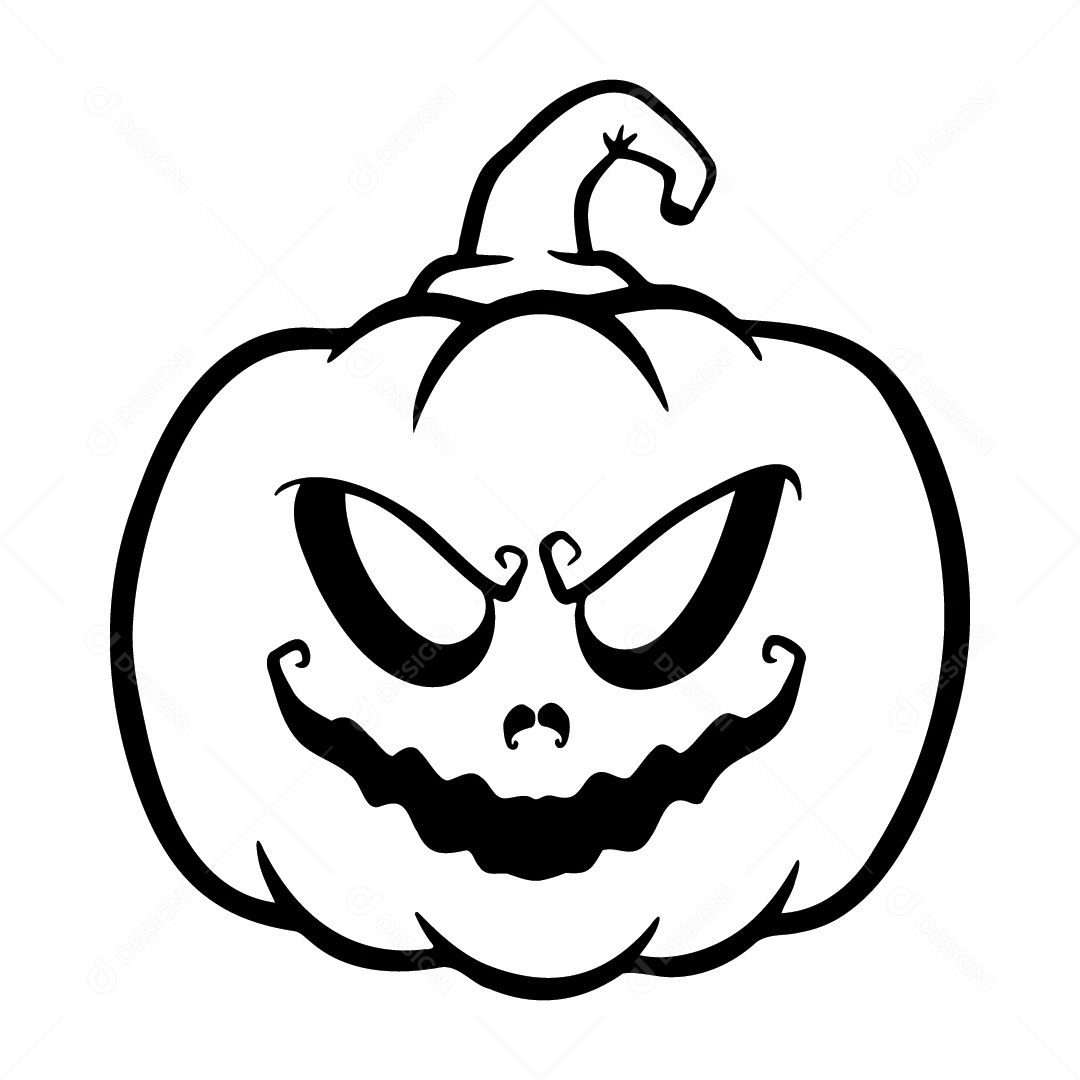Abóbora Assustadora de Halloween Fundo Branco Ilustração Vetor EPS