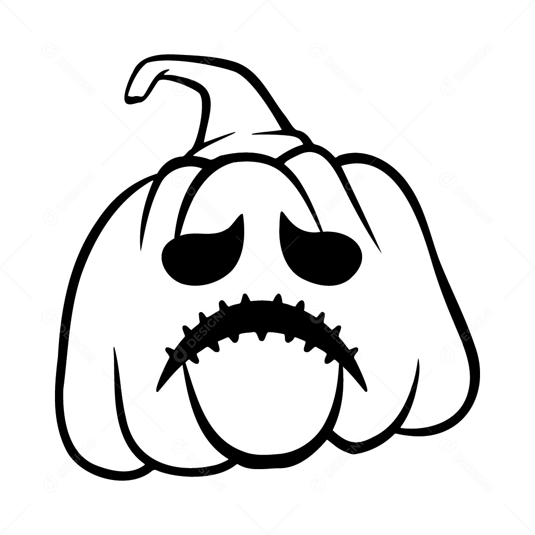 Abóbora Assustadora de Halloween Fundo Branco Ilustração Vetor EPS