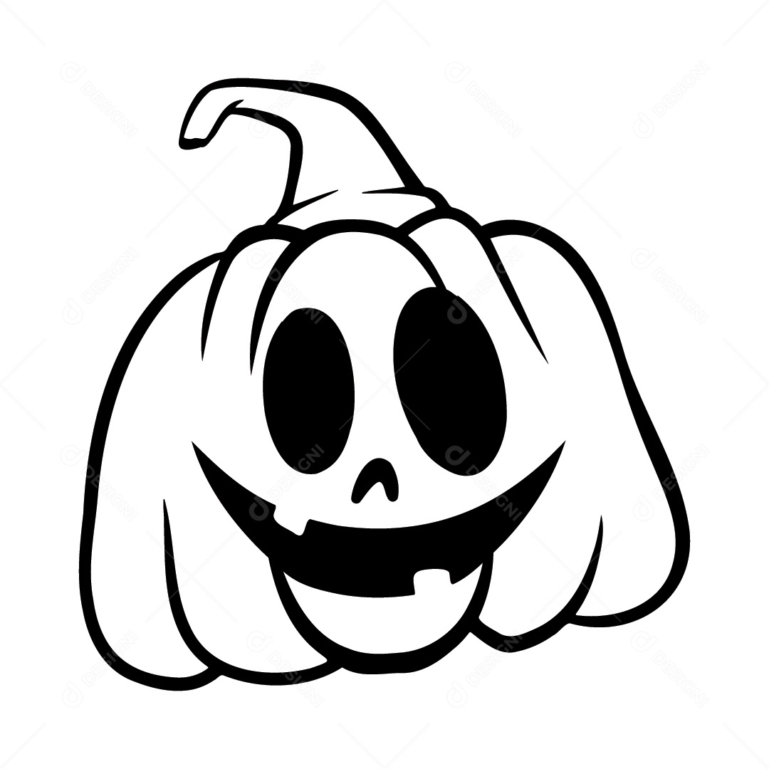Abóbora Assustadora de Halloween Fundo Branco Ilustração Vetor EPS