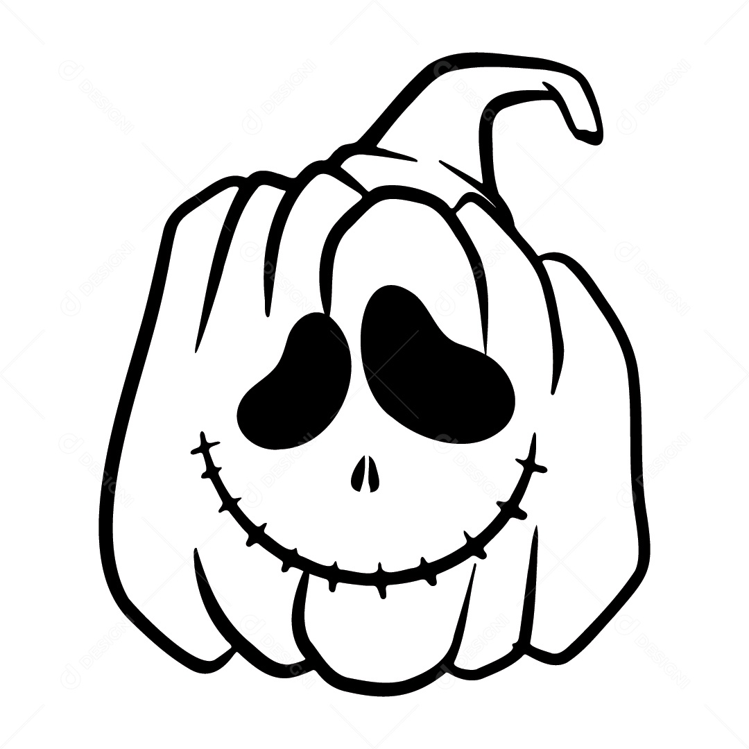 Abóbora Assustadora de Halloween Fundo Branco Ilustração Vetor EPS