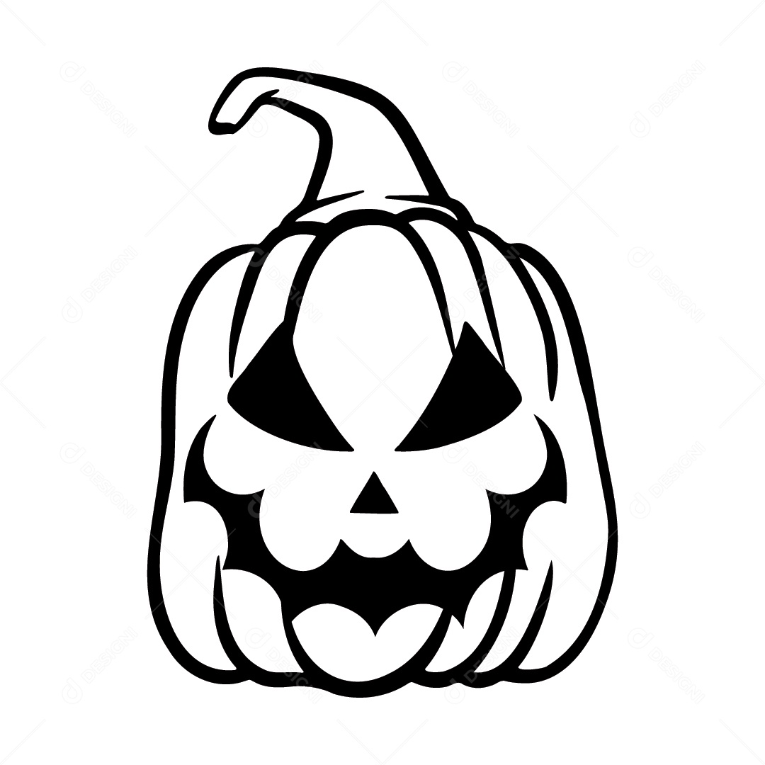 Abóbora Assustadora de Halloween Fundo Branco Ilustração Vetor EPS
