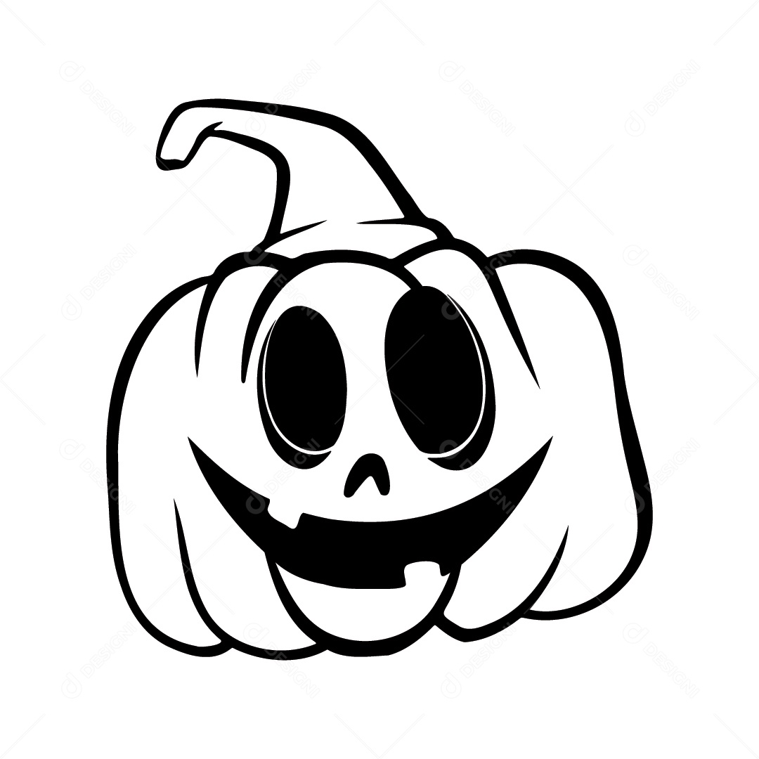 Abóbora Assustadora de Halloween Fundo Branco Ilustração Vetor EPS