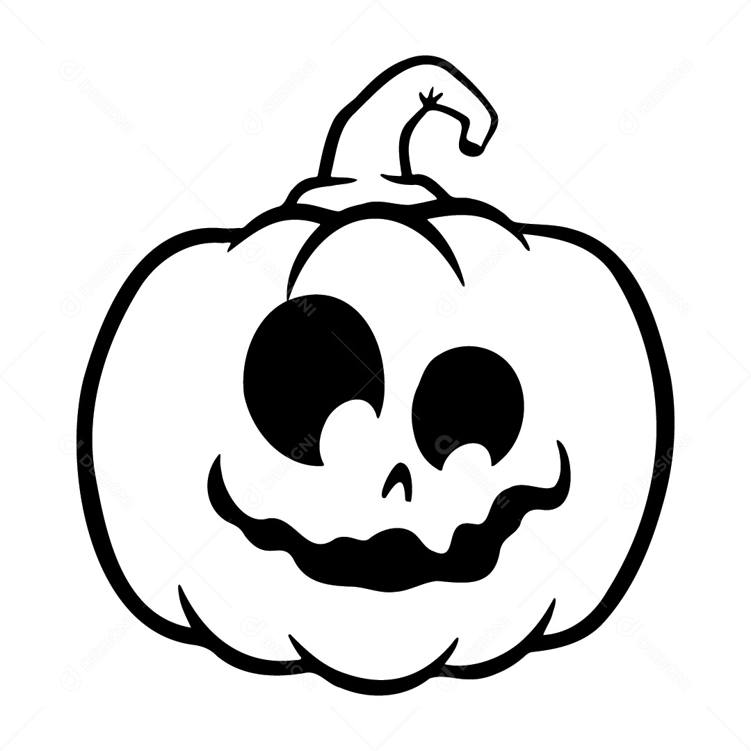 Abóbora Assustadora de Halloween Fundo Branco Ilustração Vetor EPS