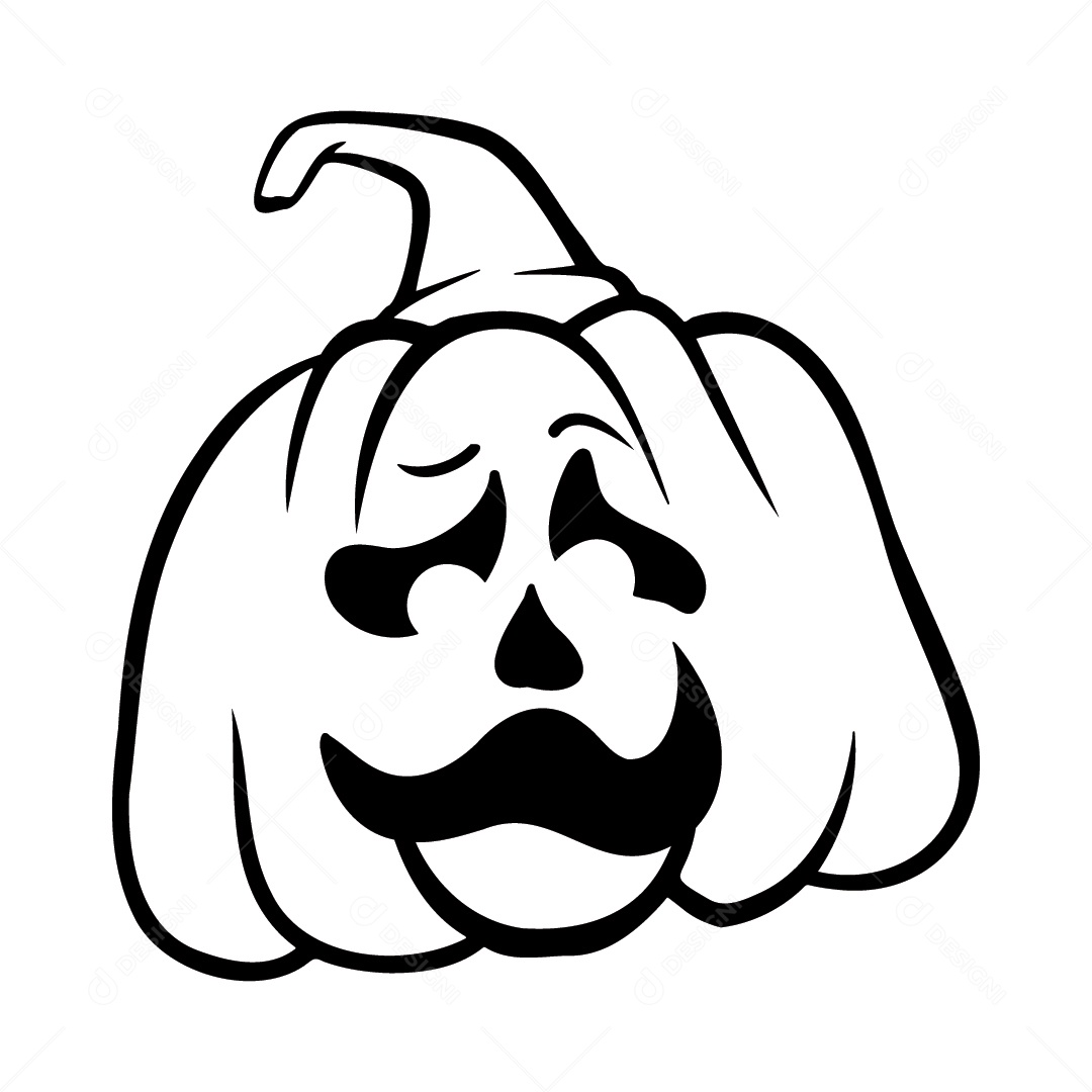 Abóbora Assustadora de Halloween Fundo Branco Ilustração Vetor EPS