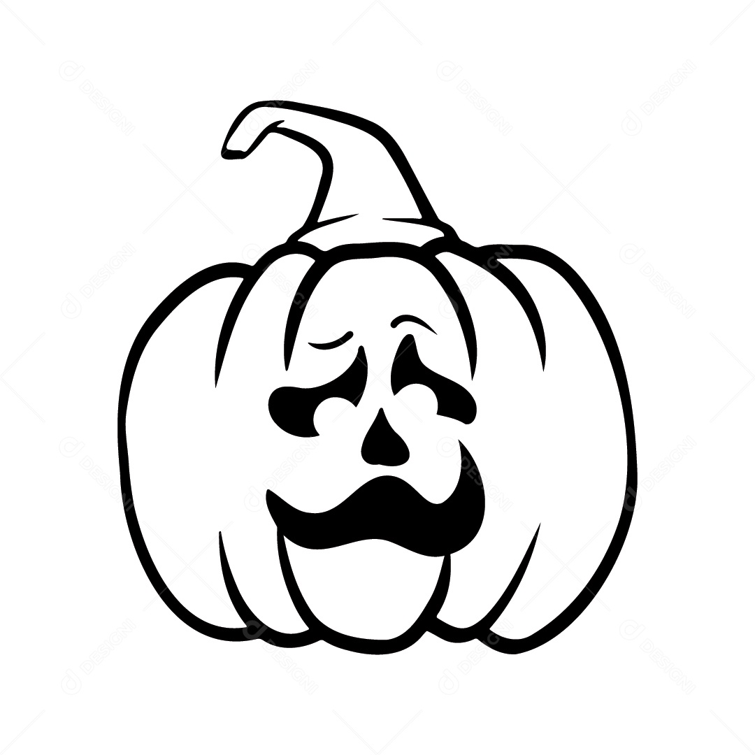 Abóbora Assustadora de Halloween Fundo Branco Ilustração Vetor EPS