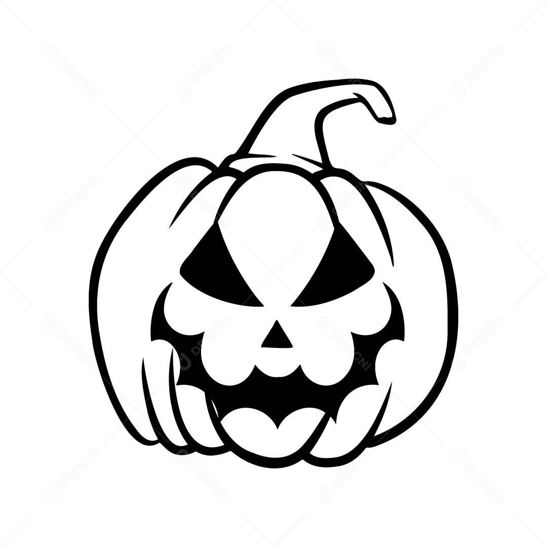 Abóbora Assustadora de Halloween Fundo Branco Ilustração Vetor EPS