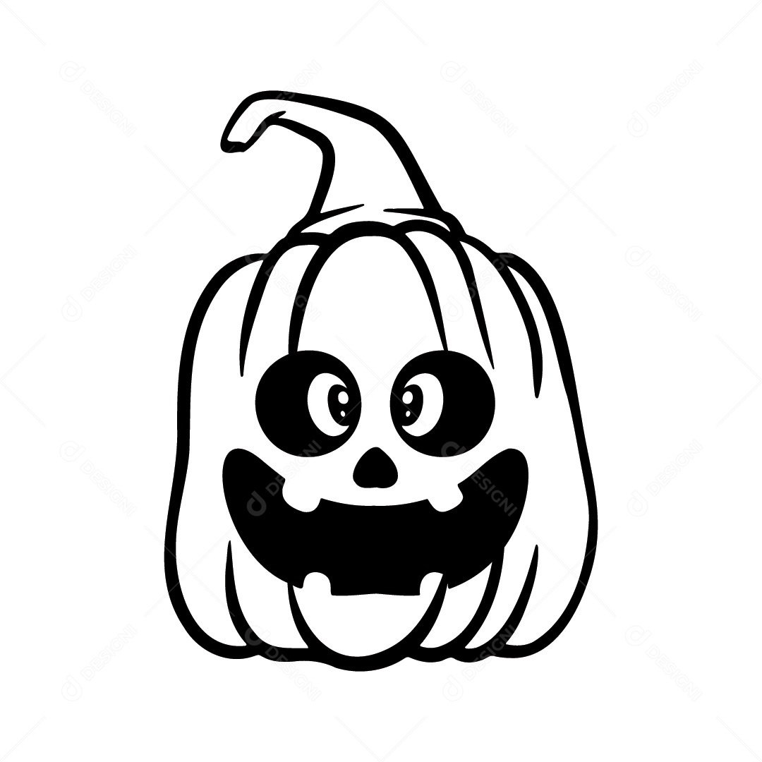 Abóbora Assustadora de Halloween Fundo Branco Ilustração Vetor EPS
