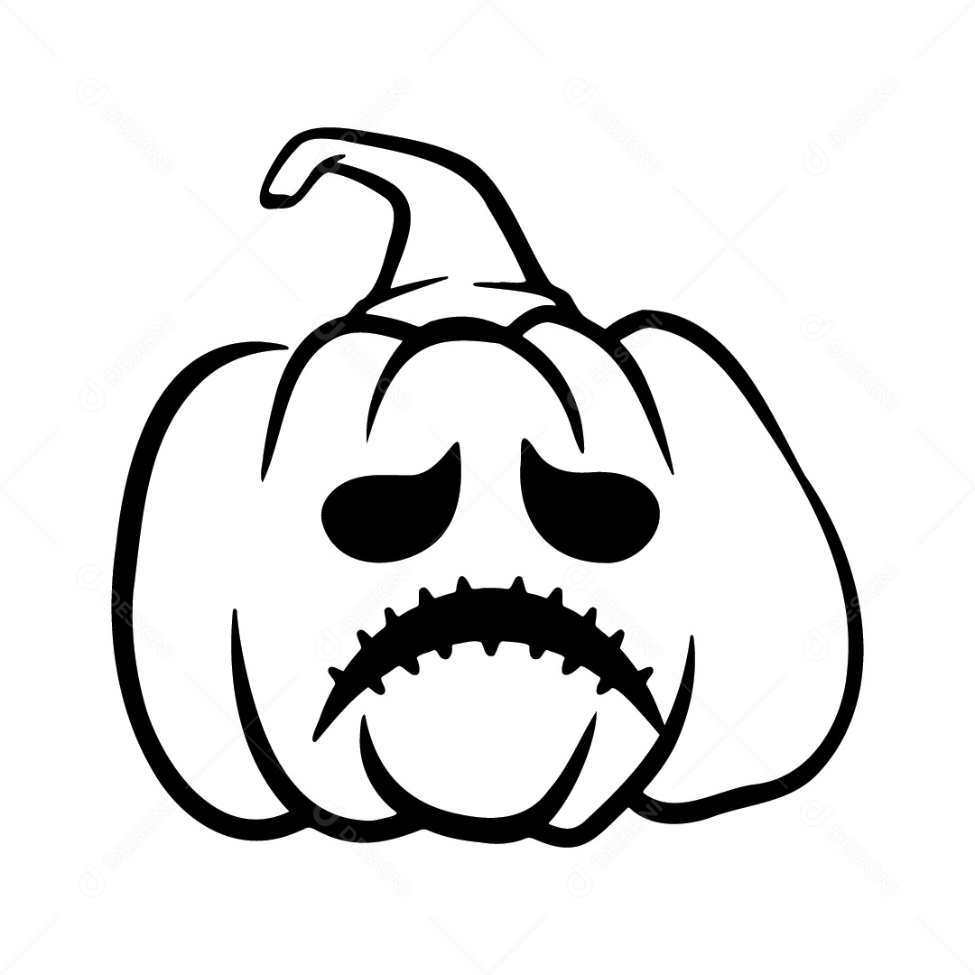 Abóbora Assustadora de Halloween Fundo Branco Ilustração Vetor EPS