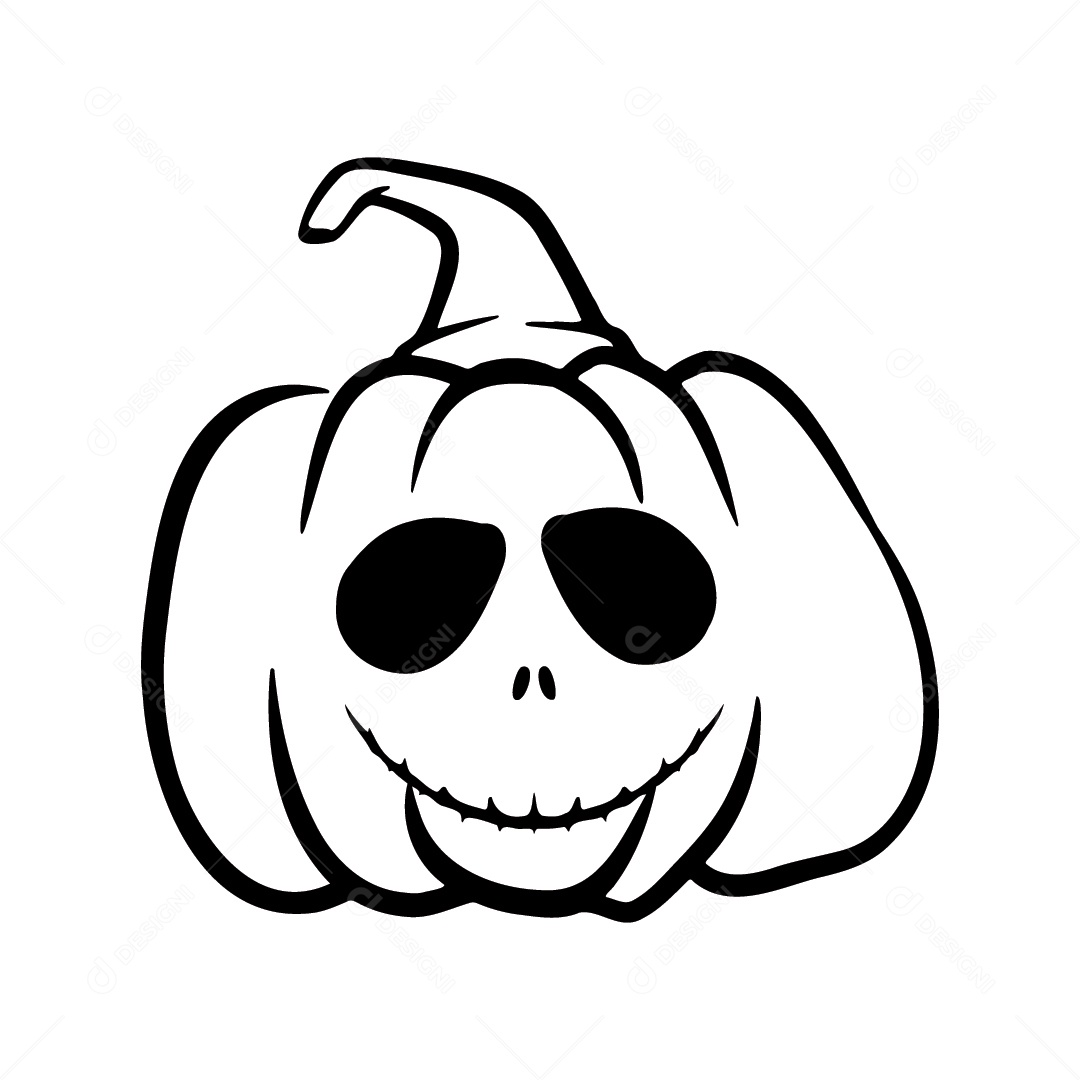 Abóbora de Halloween Fundo Branco Ilustração Vetor EPS