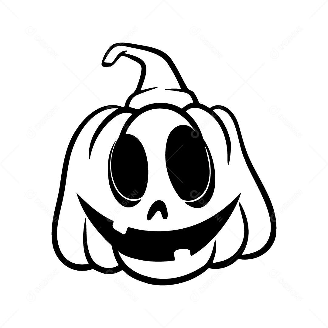 Abóbora Malvada de Halloween Fundo Branco Ilustração Vetor EPS