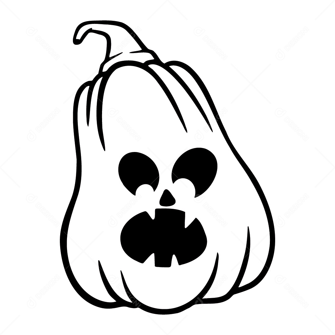 Abóbora Malvada de Halloween Fundo Branco Ilustração Vetor EPS