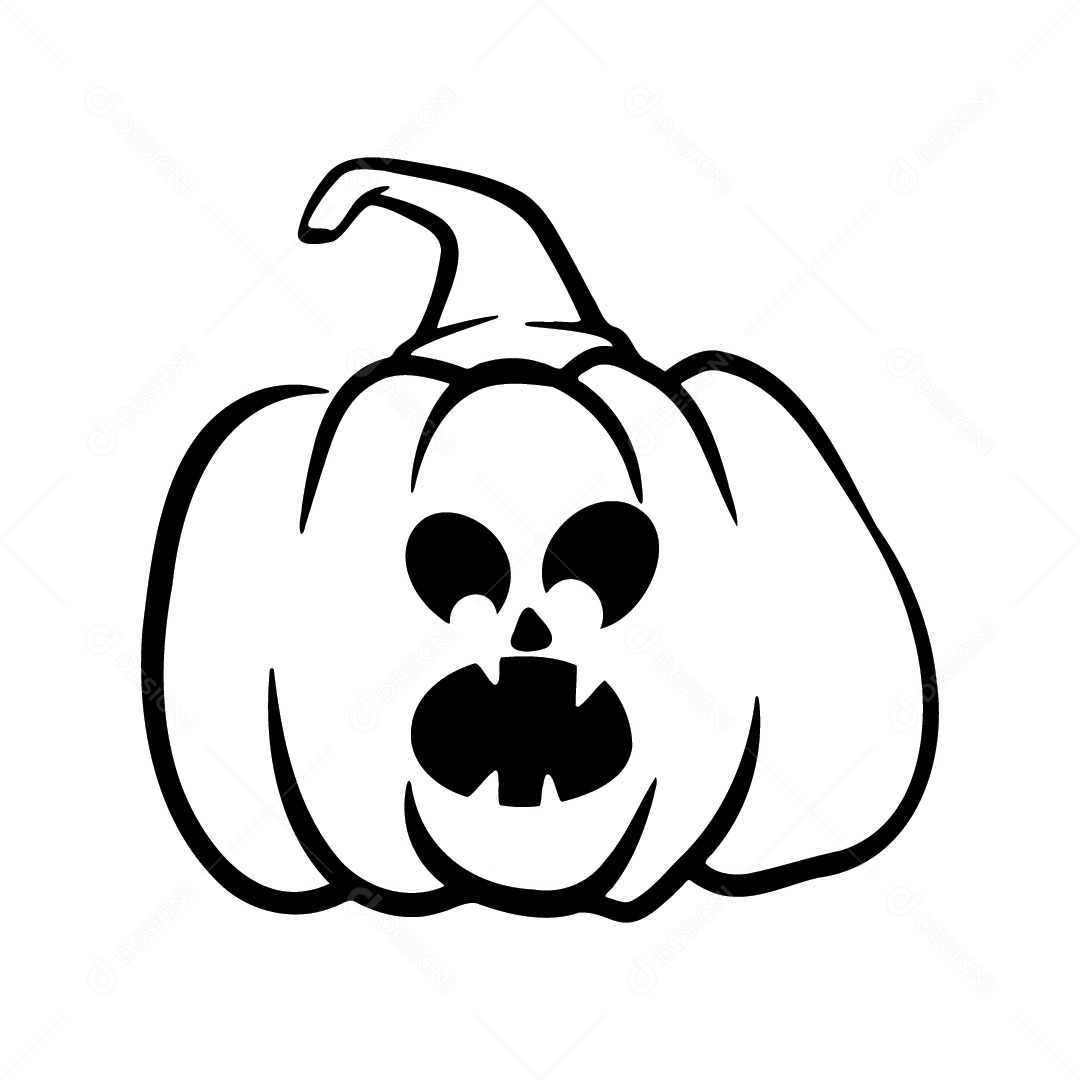 Abóbora Malvada de Halloween Fundo Branco Ilustração Vetor EPS