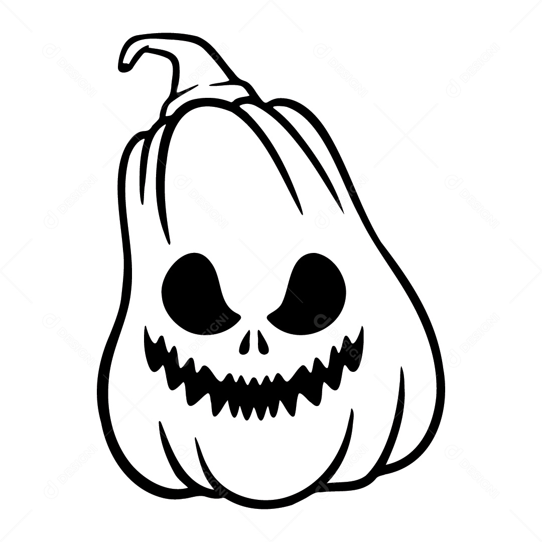 Abóbora Malvada de Halloween Fundo Branco Ilustração Vetor EPS