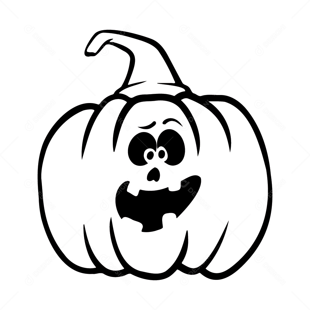 Abóbora Triste de Halloween Fundo Branco Ilustração Vetor EPS