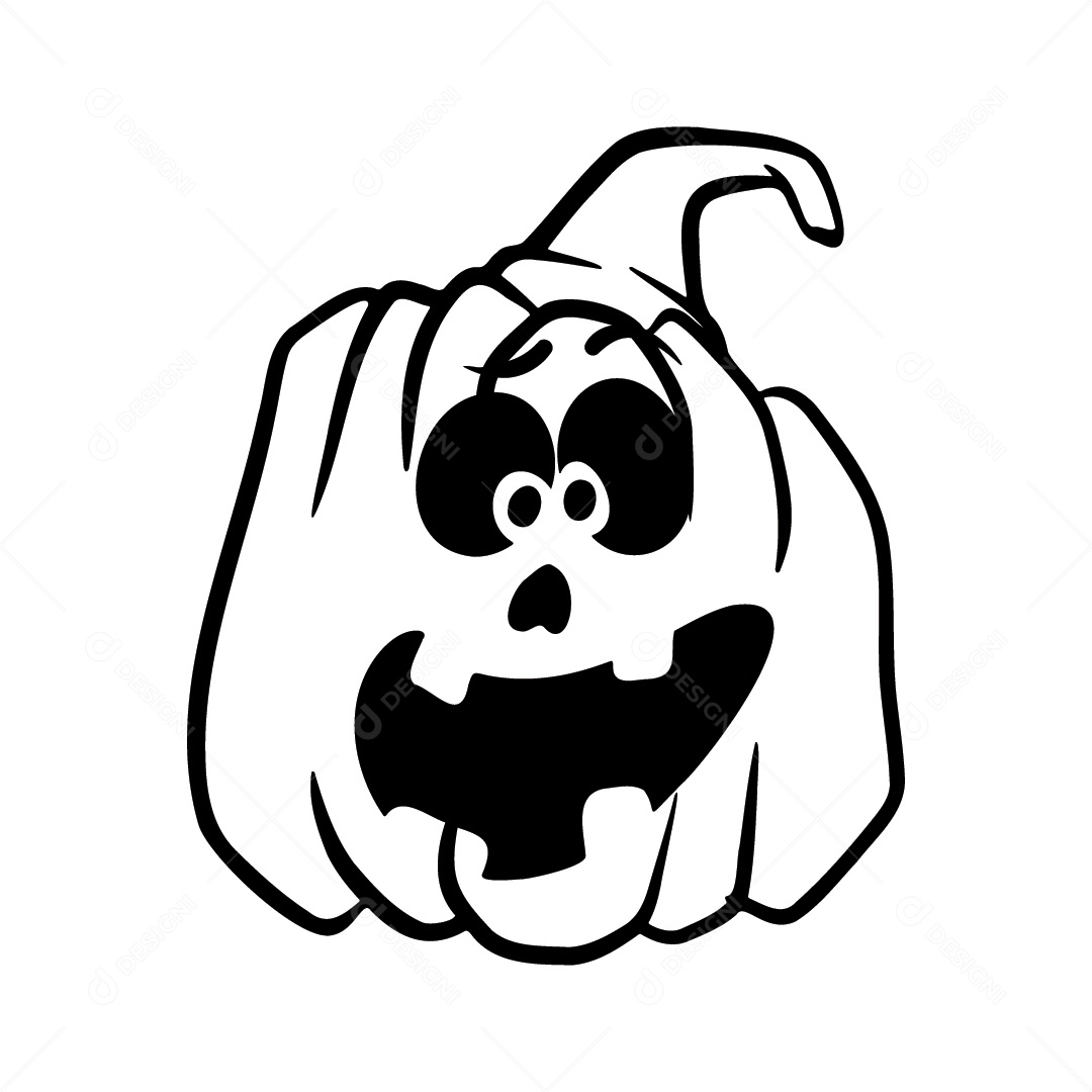 Abóbora Alegre de Halloween Fundo Branco Ilustração Vetor EPS