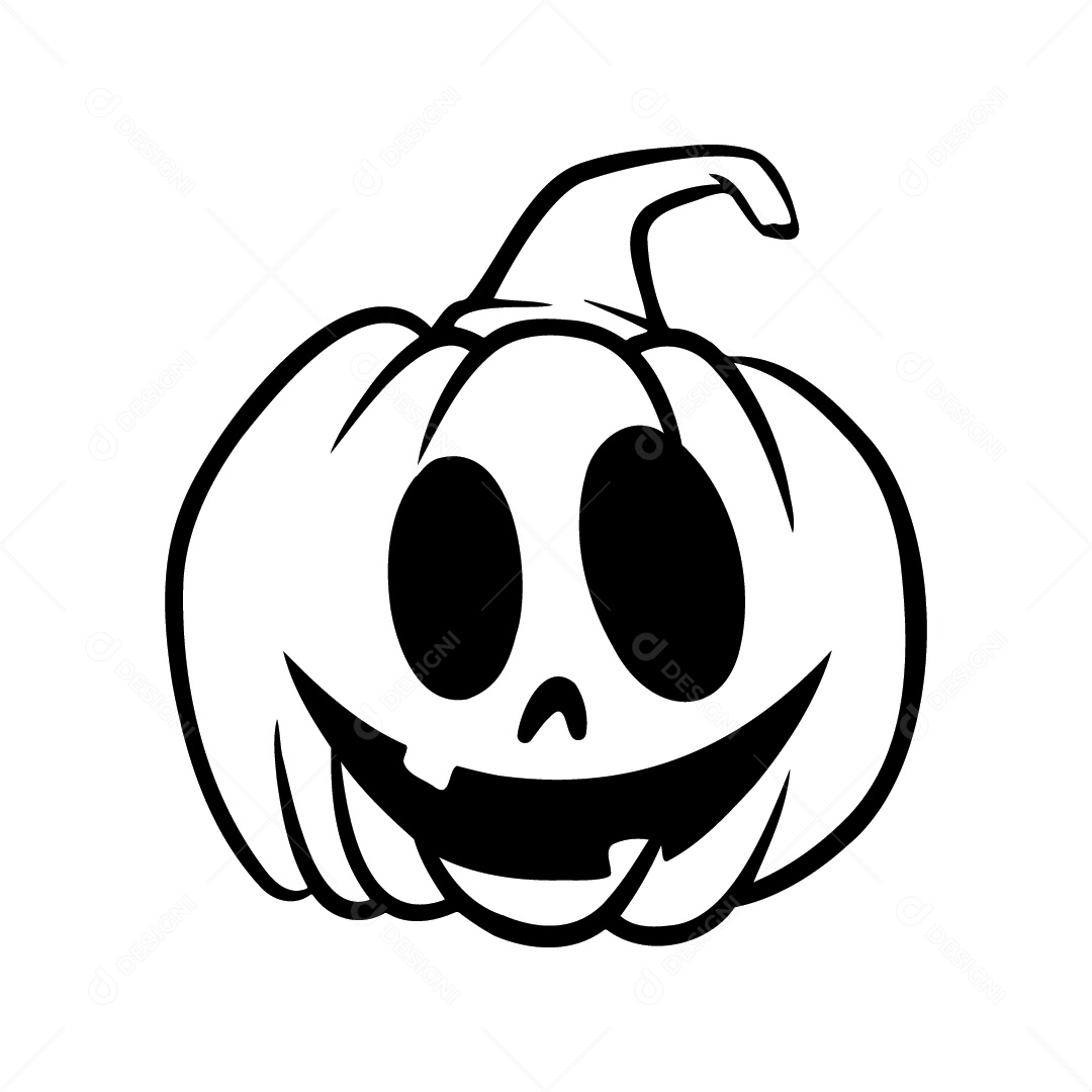 Abóbora de Halloween Fundo Branco Ilustração Vetor EPS
