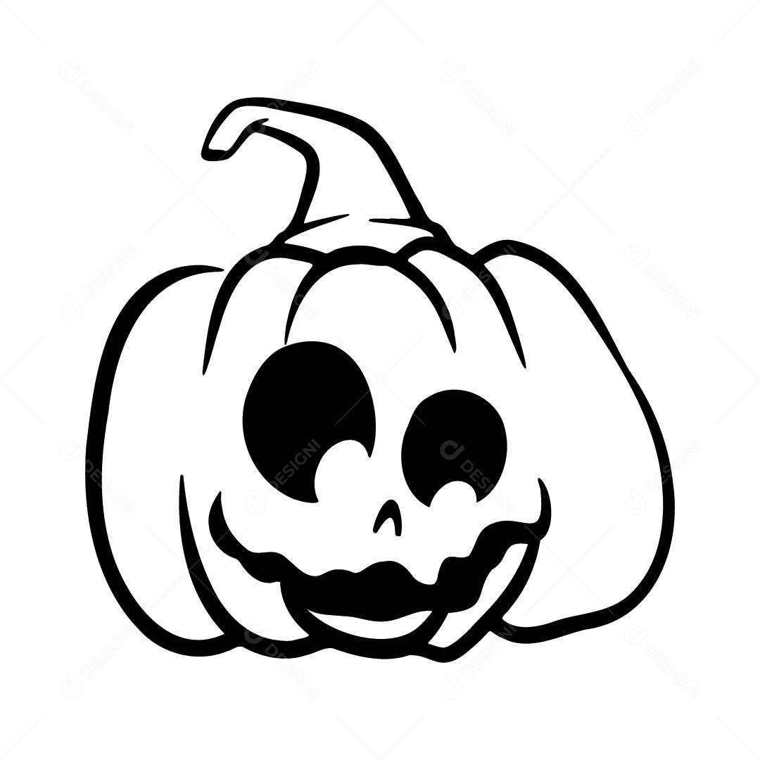 Abóbora Sorrindo de Halloween Fundo Branco Ilustração Vetor EPS