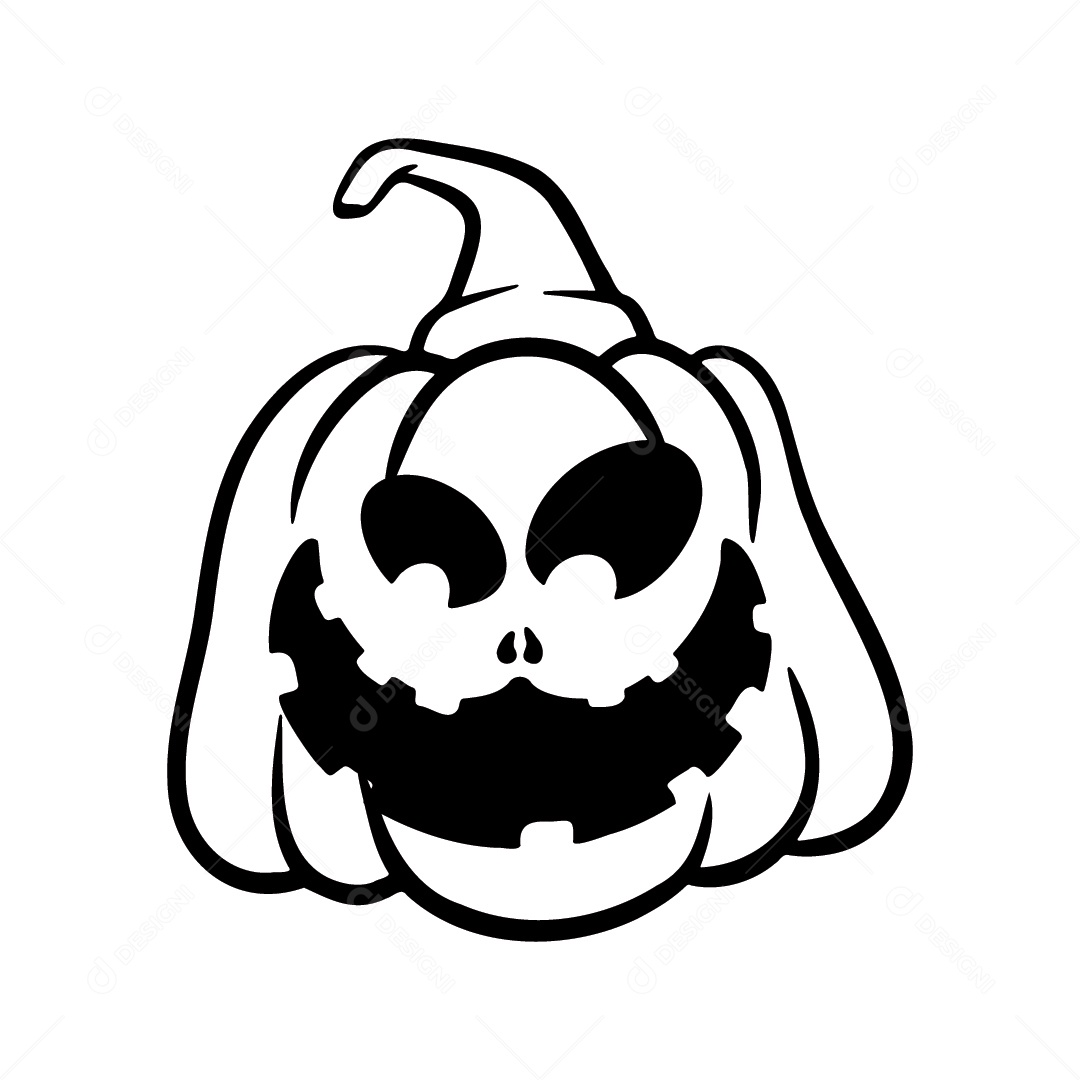 Abóbora Sorrindo de Halloween Fundo Branco Ilustração Vetor EPS