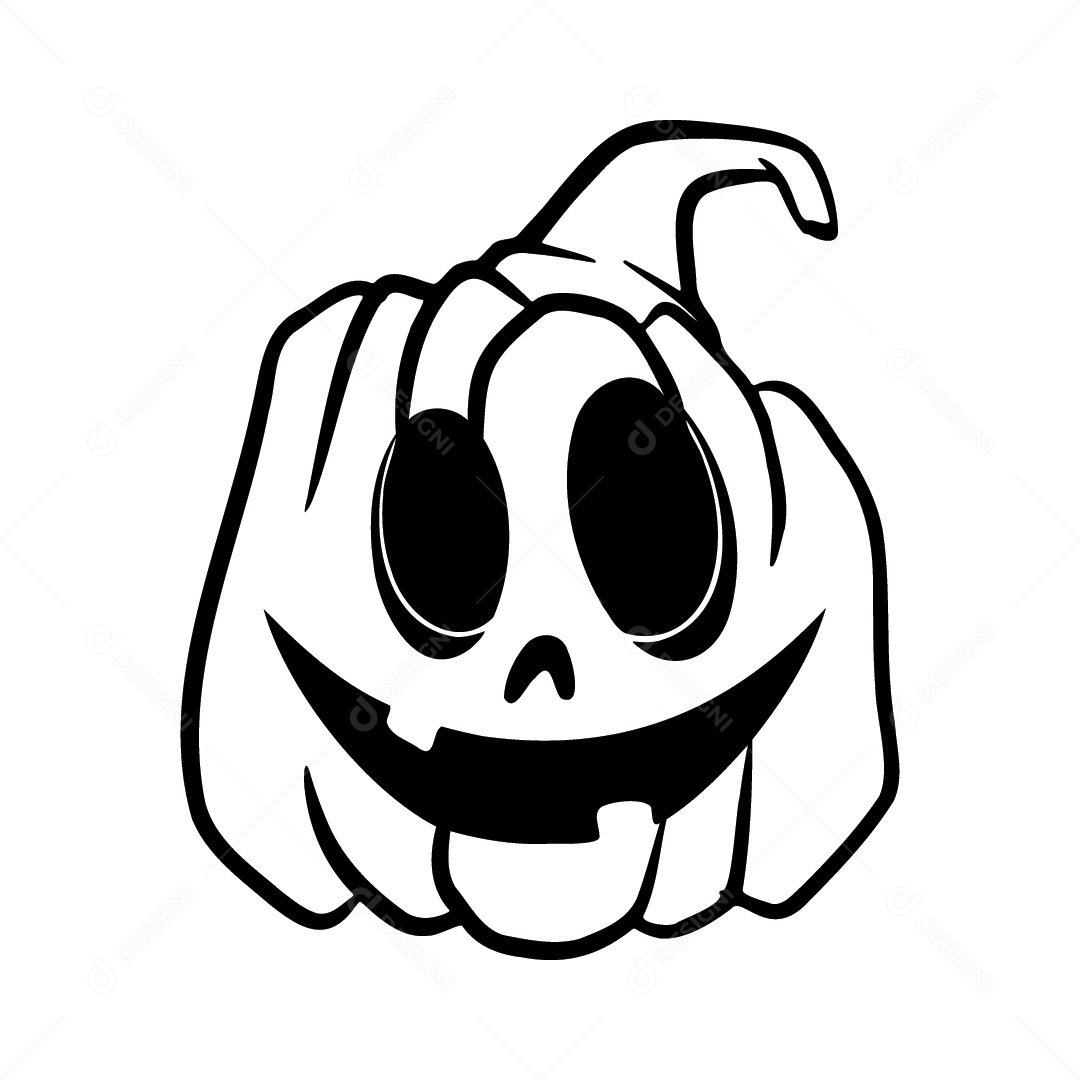 Abóbora Sorrindo de Halloween Fundo Branco Ilustração Vetor EPS