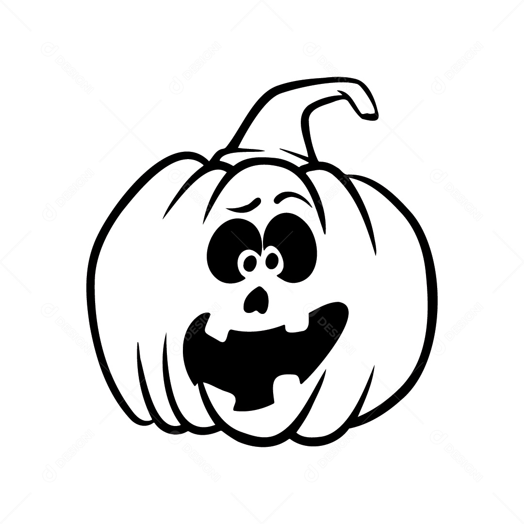 Abóbora Sorrindo de Halloween Fundo Branco Ilustração Vetor EPS