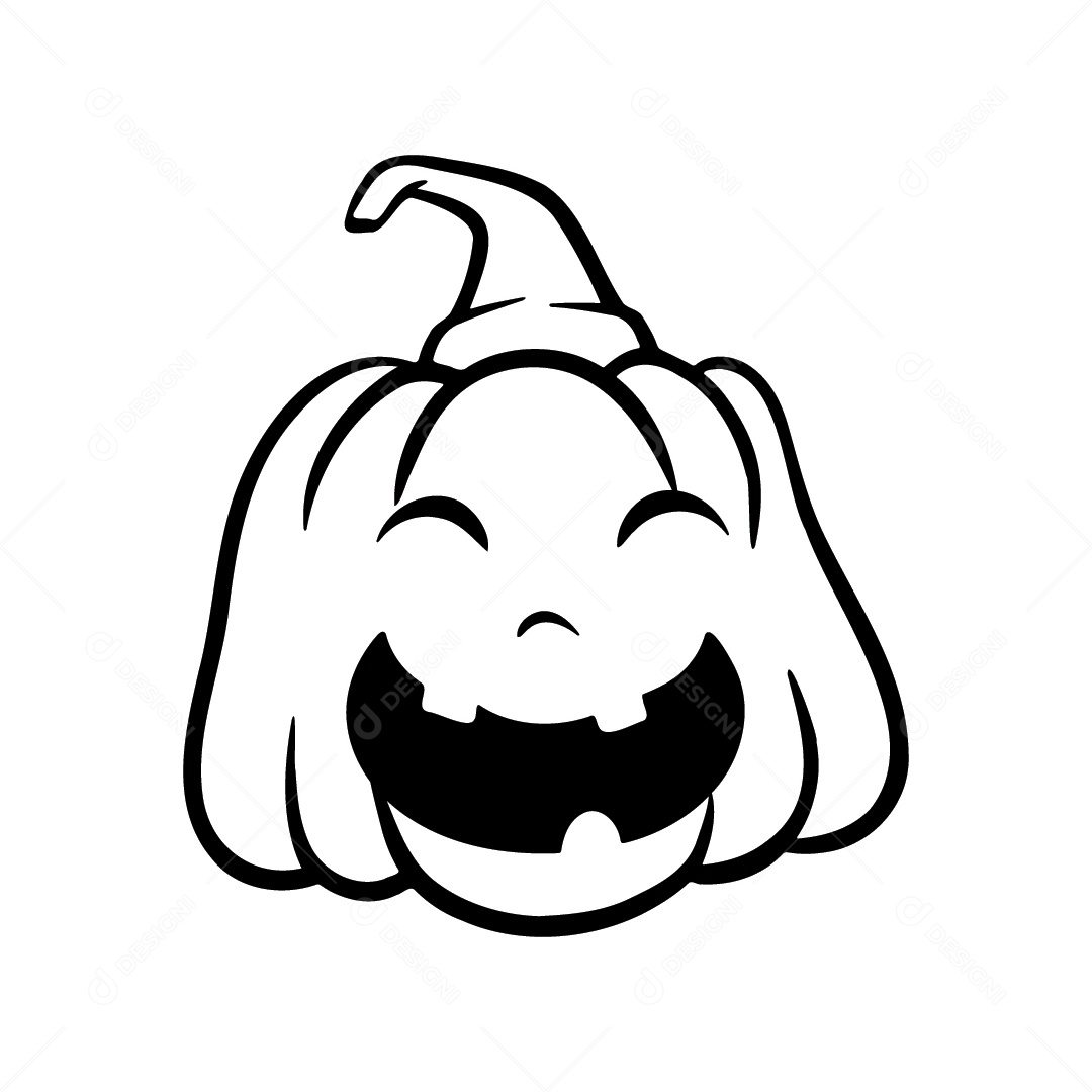 Abóbora Sorrindo de Halloween Fundo Branco Ilustração Vetor EPS