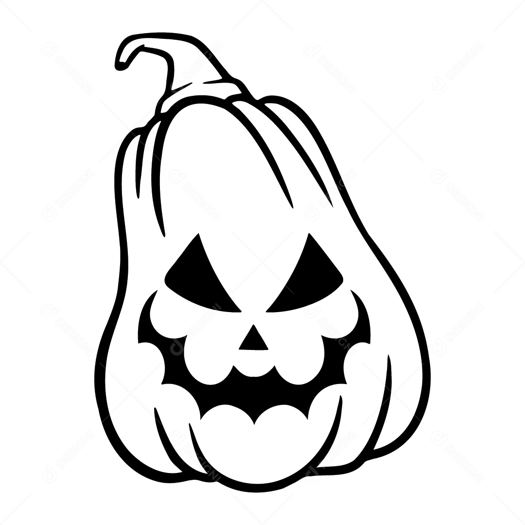 Abóbora de Halloween Fundo Branco Ilustração Vetor EPS