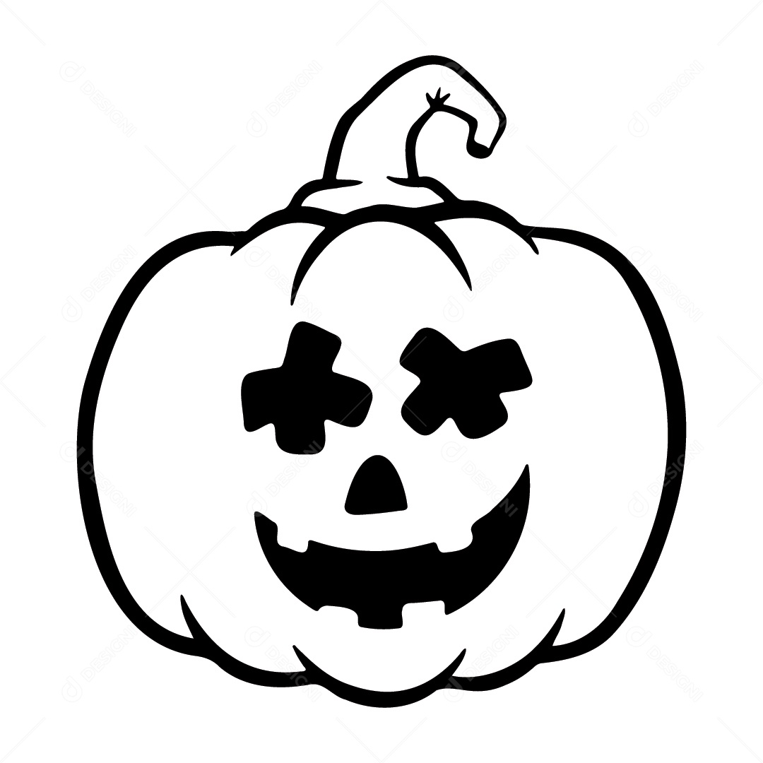 Abóbora Sorrindo de Halloween Ilustração Vetor EPS