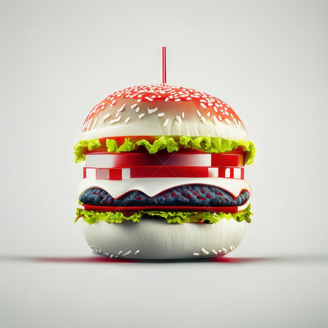 Imagem realista de hambúrguer.
