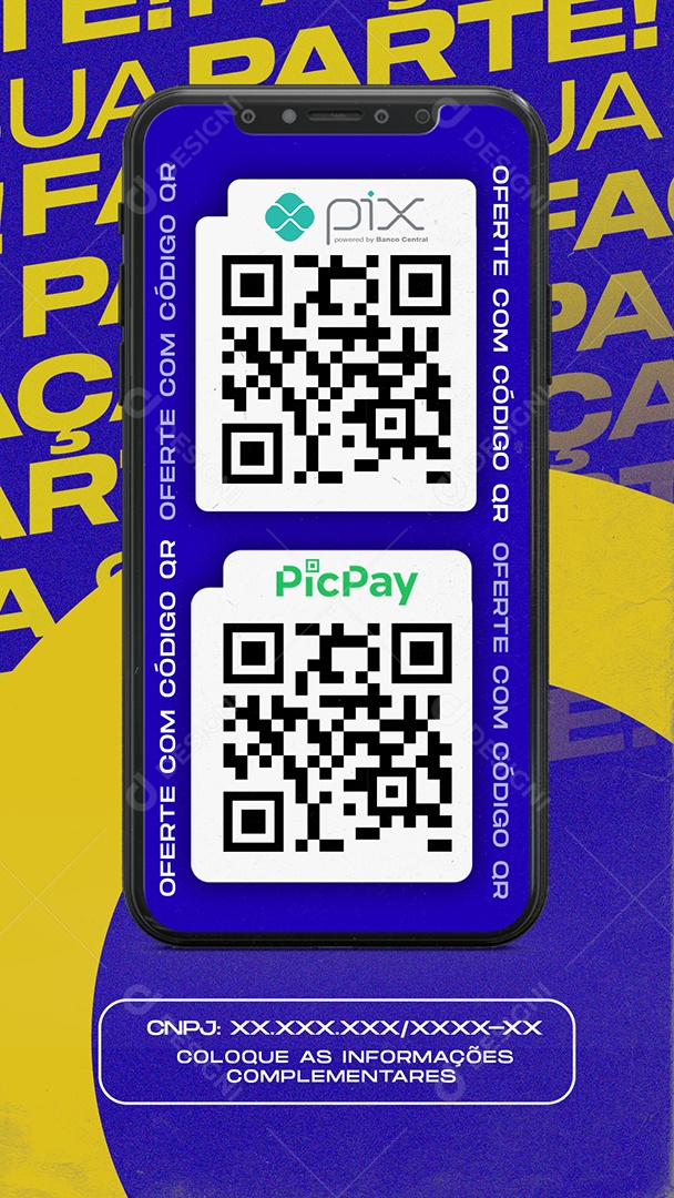 Social Media Faça Parte Celular QR Code PSD Editável