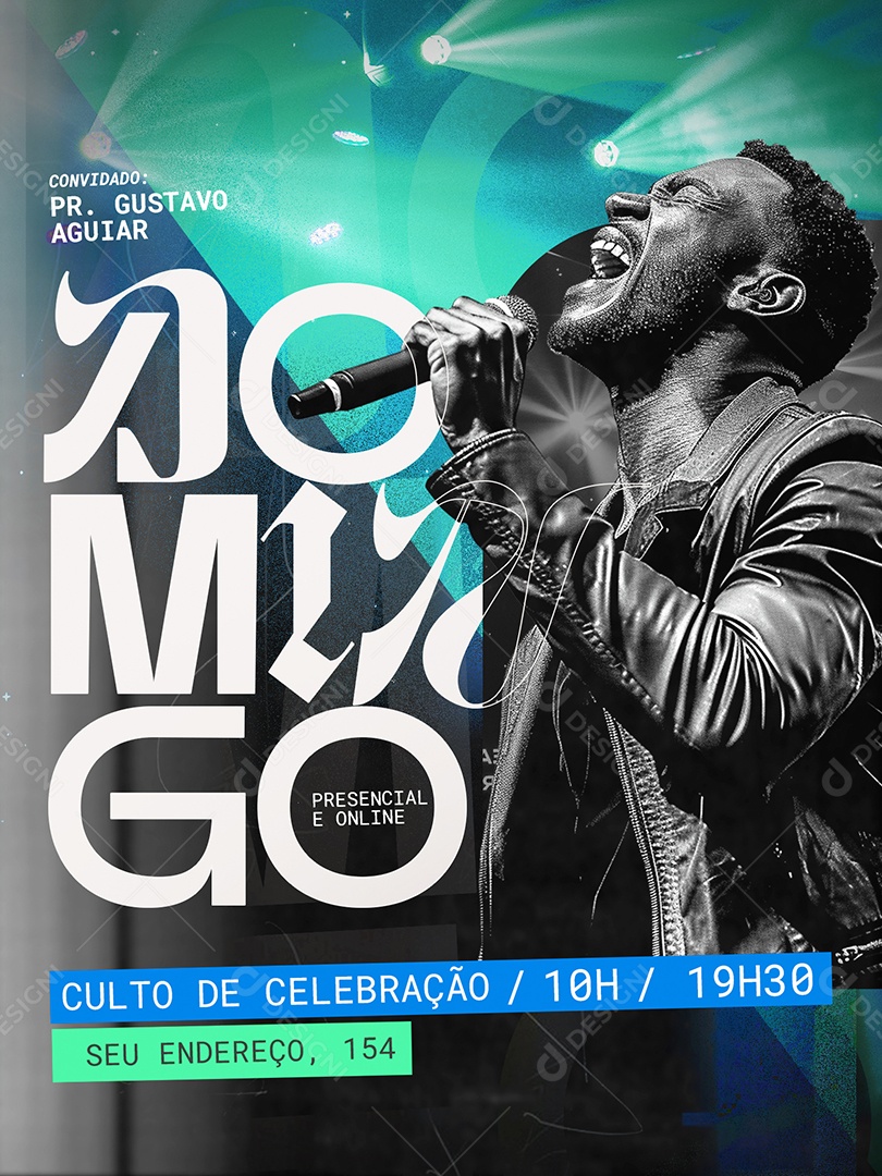 Social Media Domingo Culto De Celebração PSD Editável