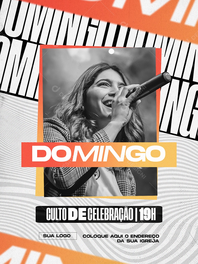 Social Media Culto De Celebração Domingo PSD Editável