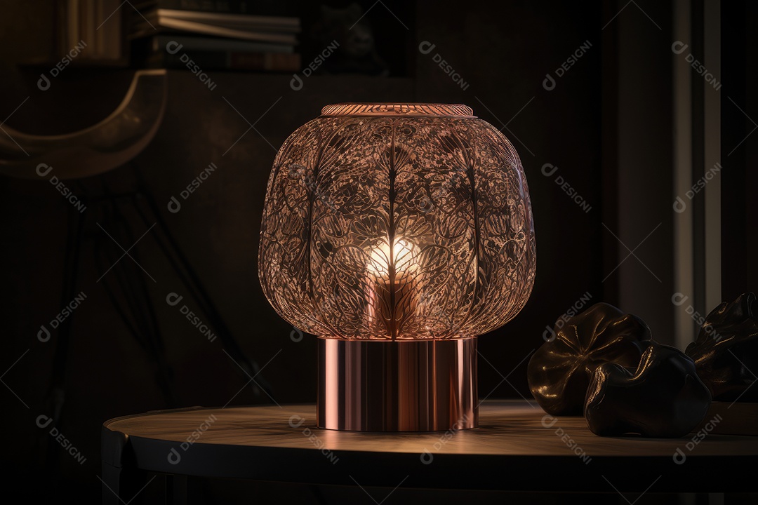 Candeeiro artístico irradia ideias e inspiração.