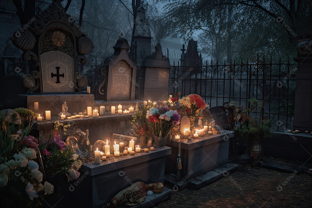 Memórias de fim de ano: Cemitério enfeitado, saudade dos corações.