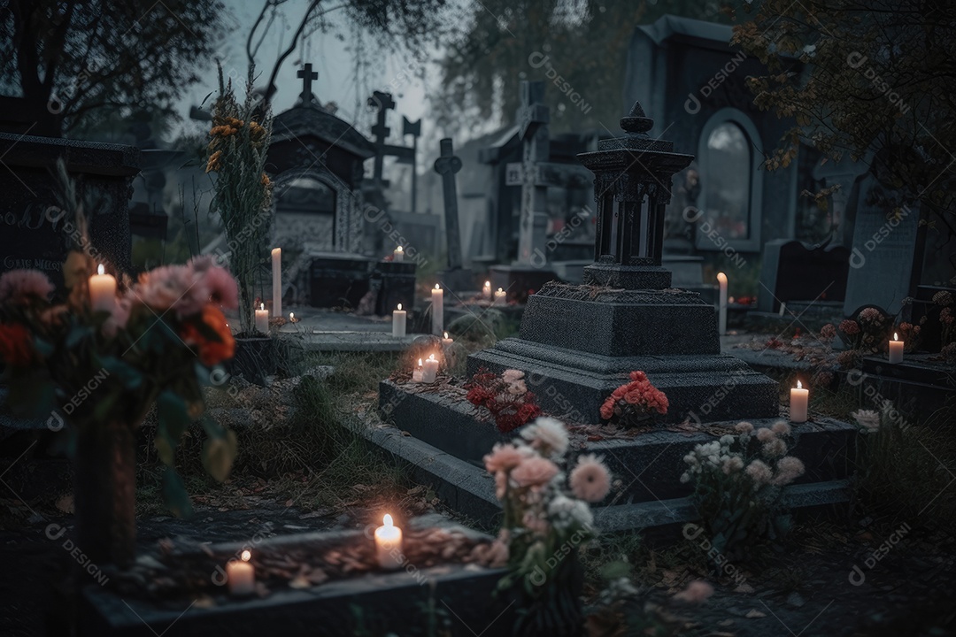 Memórias de fim de ano: Cemitério enfeitado, saudade dos corações.