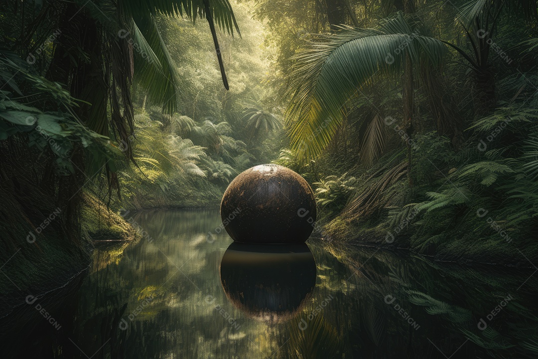 Floresta tropical exuberante, tapete colorido de folhas.