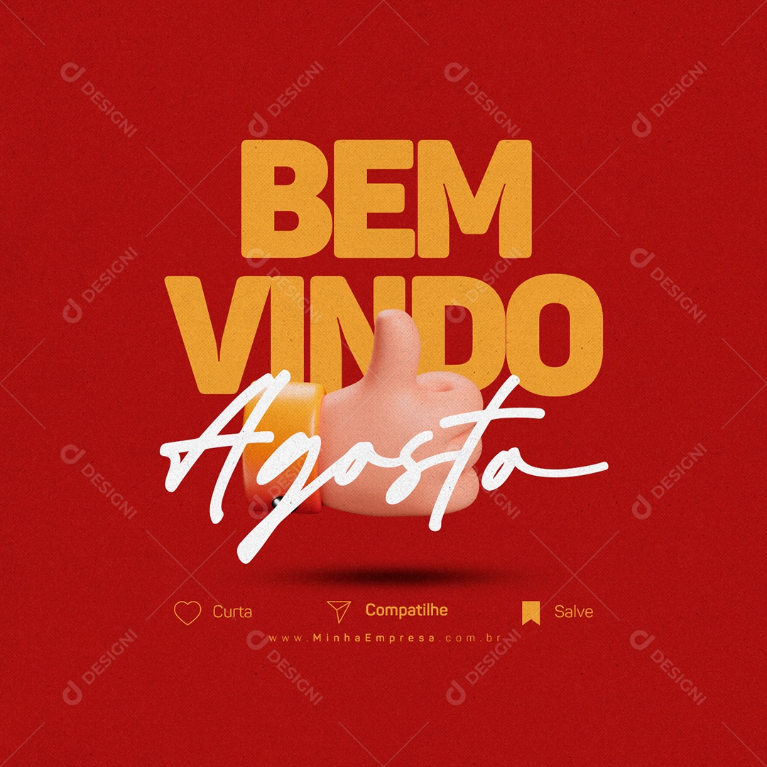 Bem Vindo Agosto Social Media PSD Editável