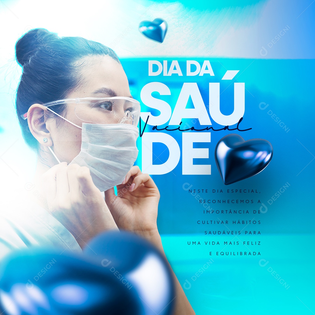 Dia Nacional da Saúde Reconhecemos a Importância de Cultivar Social Media PSD Editável