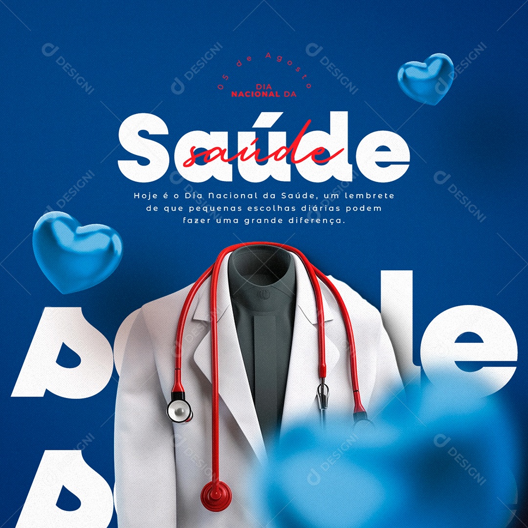 Dia Nacional da Saúde Um Lembrete de Que Pequenos Escolhas Diárias Social Media PSD Editável