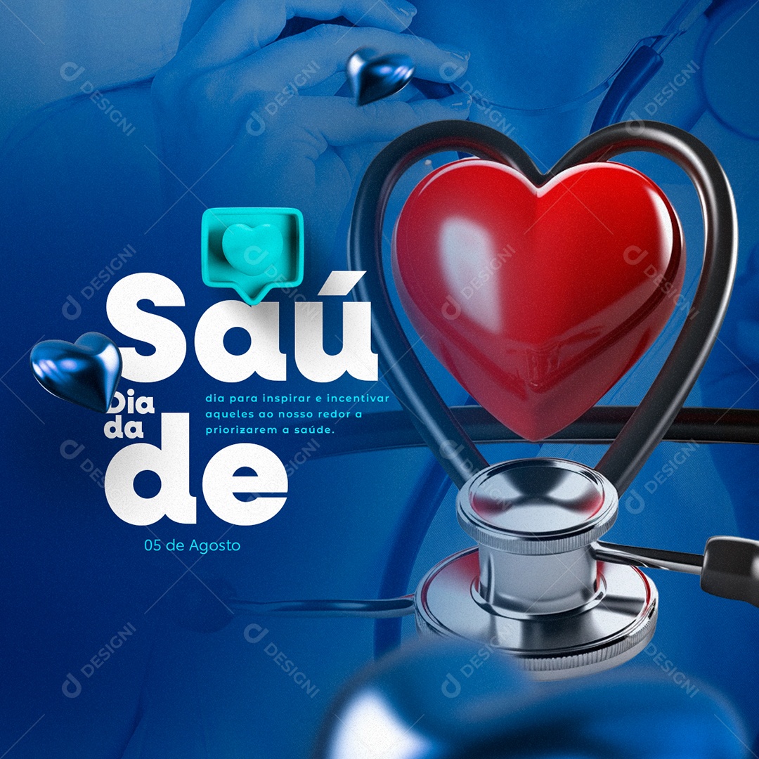 Dia Nacional da Saúde para Inspirar e Incentivar Aqueles ao Nosso Redor Social Media PSD Editável