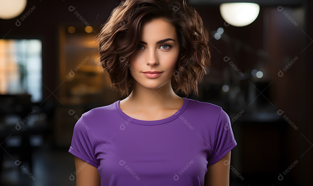 Mulher representando campanha do agosto lilás