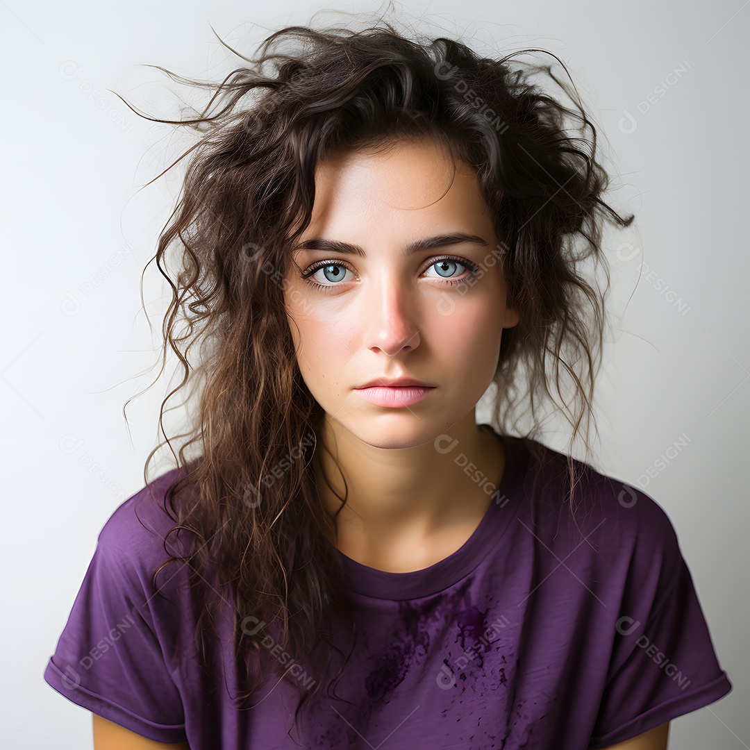 Mulher representando campanha do agosto lilás