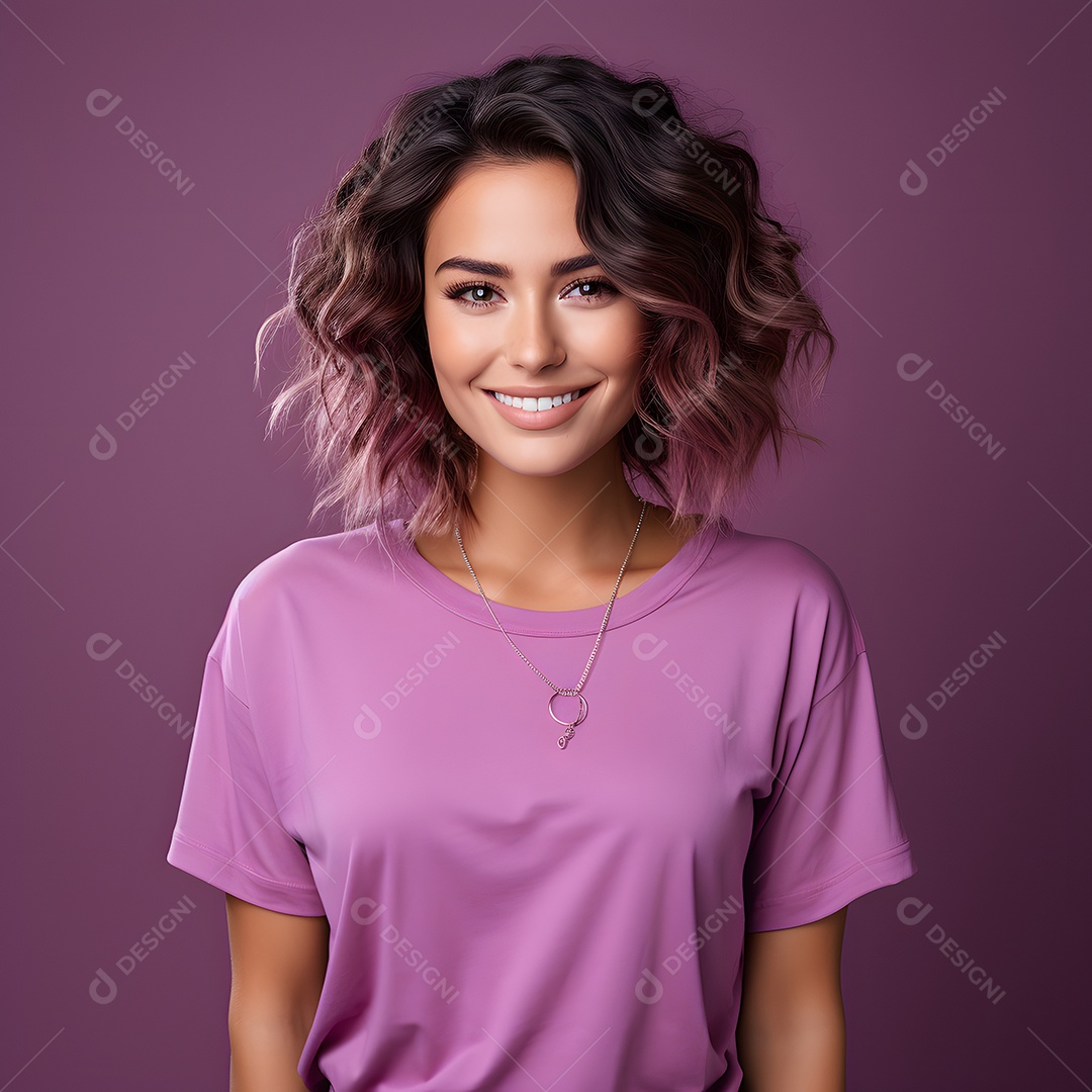 Mulher representando campanha do agosto lilás