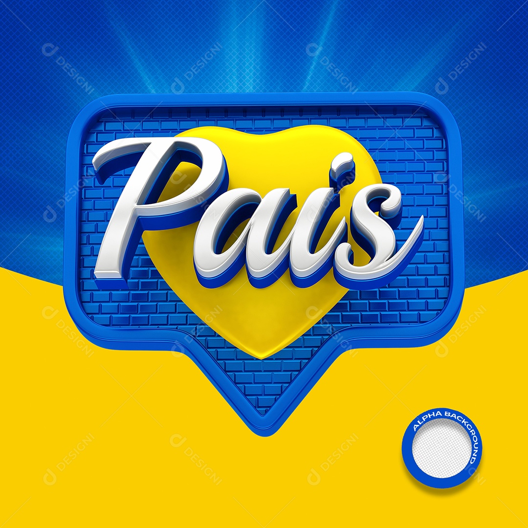 Selo 3D Pais Para Composição PSD