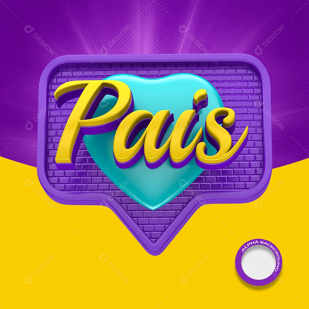 Selo 3D Pais Para Composição PSD