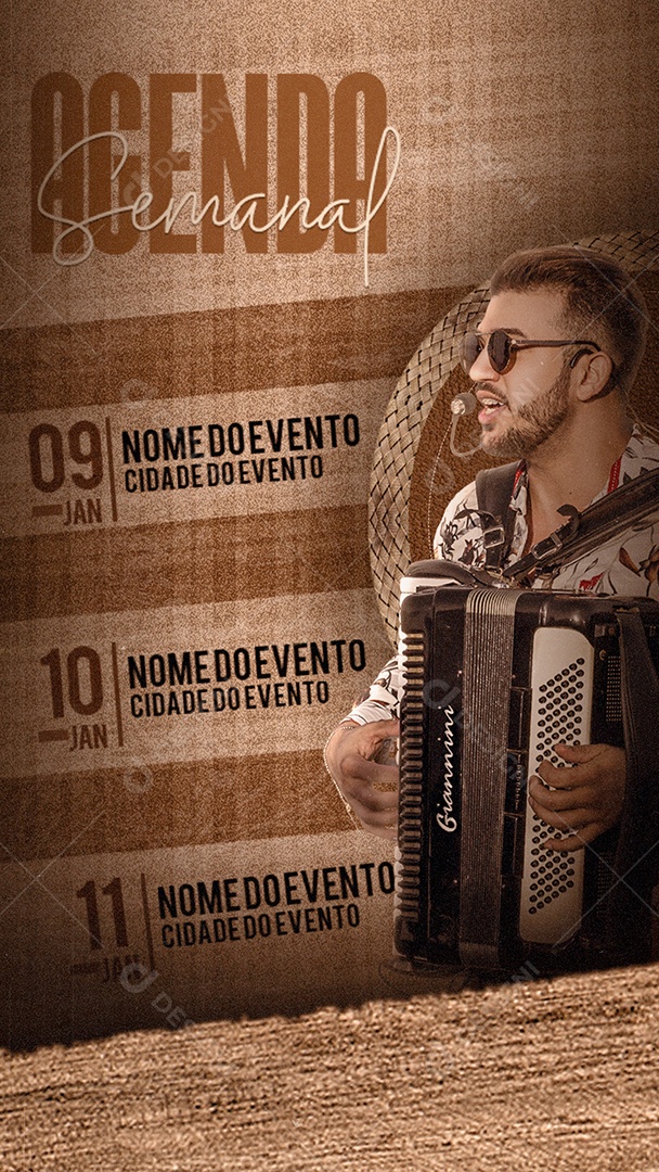 Story Agenda Semanal Social Media PSD Editável