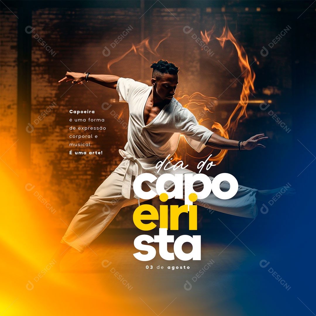 Social Media Dia Do Capoeirista 03 De Agosto Uma Arte PSD Editável